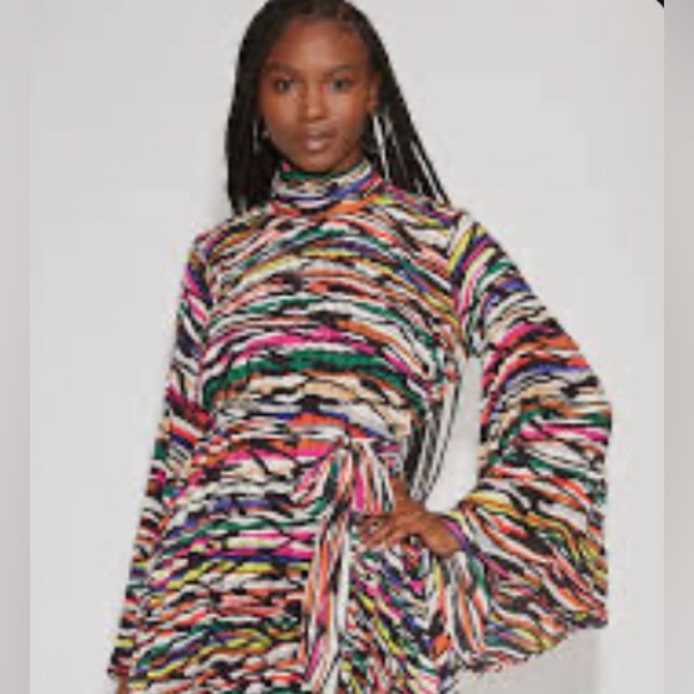Gabrielle Union Multicolor Bell Sleeves